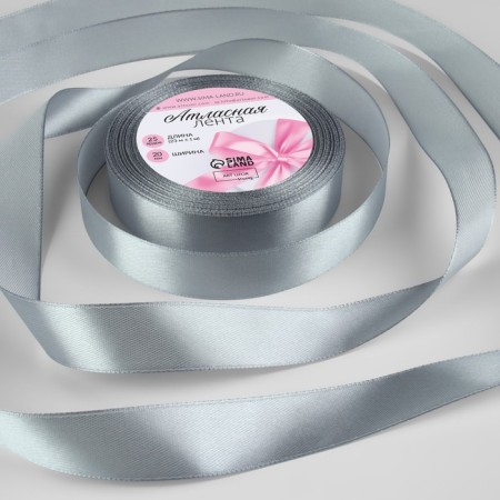 Satin tape, 20 mm × 23 ± 1 m, color ash No. 59