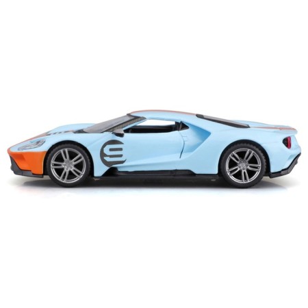 Racing machine BBURAGO 2019 Ford GT Heritage Edition, Die-Cast, 1:32, Orange-blue color-3
