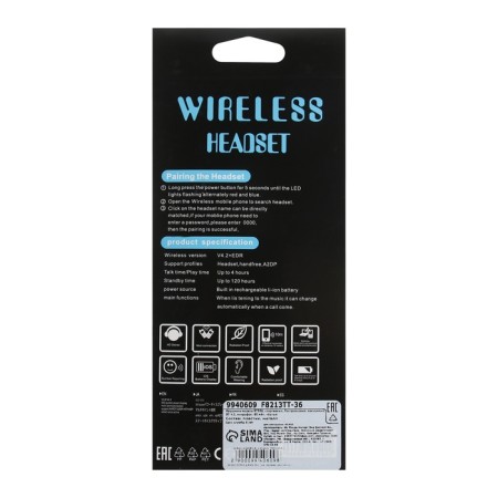 Sports headphones RT558, wireless, vacuum, WT 4.2, microphone, 80 mAh, black-7