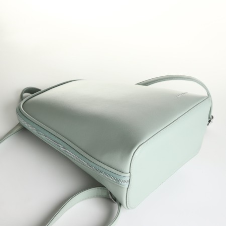 City backpack made of artificial leather with lightning, green color-4