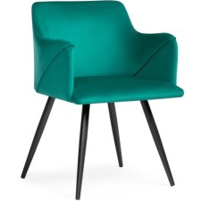 Stool on a metal frame Edgell Metal/fabric, black/green 53x53x86 cm