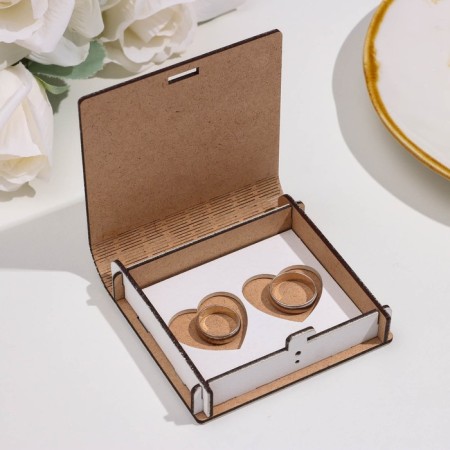 Casket for rings "delicate flowers", 10 x 9.5 x 2cm, MDF-1