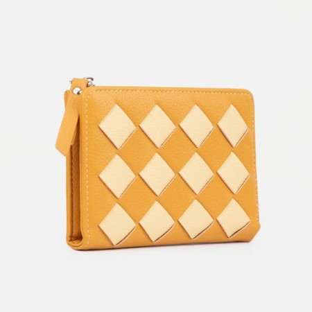 Women's wallet on magnet, yellow color