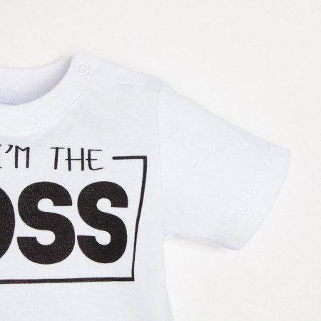 T-shirt Children's baby Me "Little Boss", height 86-92 cm, white color-2