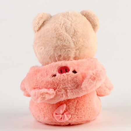 Soft toy "Bear" in a suit, 23 cm, pink color-2
