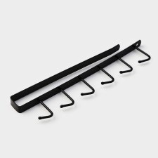Kitchen holder suspended for 6 objects of the share, 1.5 × 26 × 7 cm, black color