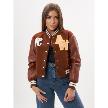 Brown Bomber leather bomber, size 48-1