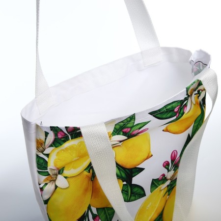 Bag Schoper "Lemons" 35x0.5x40 cm, Department without lightning, without lining, white-5