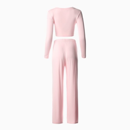 Female set (longshit, trousers) minku: Home Collection Pink color, pr 48-11