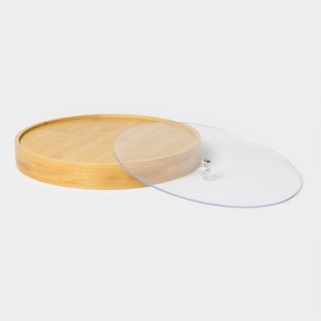 Storage box of a round share Striata, D = 30 cm, bamboo-5