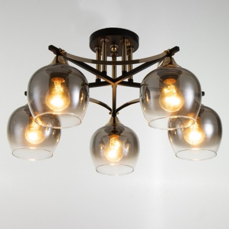 Svetogor chandelier "Level" 5x60W E27 black/gold