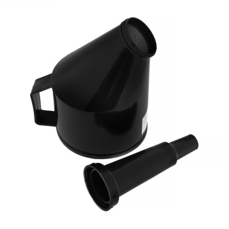 Fuel and fourth funnel with a net, collapsible, black, 125 mm-1