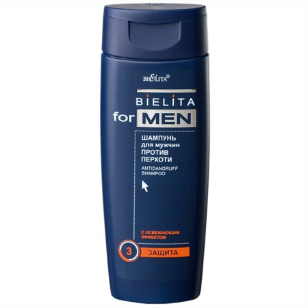 Hair shampoo Bielita for Men “Against Dandruff”, refreshing, 250 ml