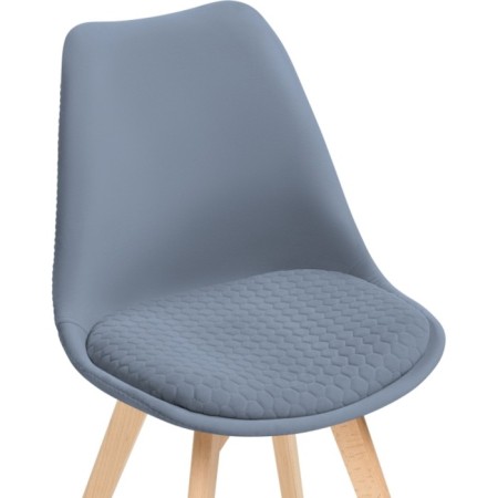 Wooden stool Bonuss array of beech/velor, natural/blue 50x56x82 cm-4