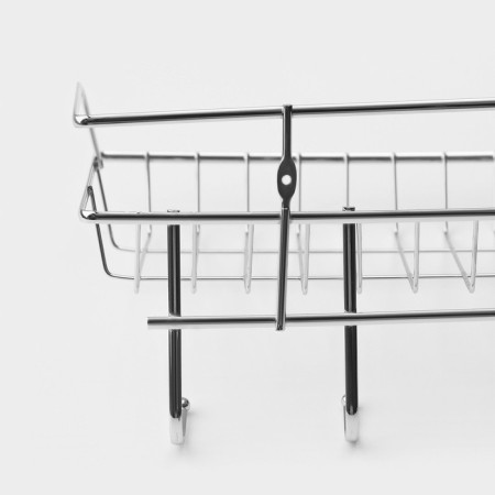Household shelf with hooks of a share 42 × 12 × 15 cm, chrome color-4