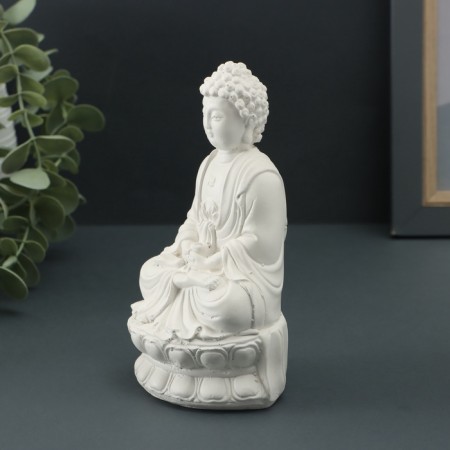 Figure "Buddha" 15x10cm, white-1
