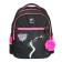 School backpack, 40 x 33 x 19 cm, ergonomic back, stavia "cat", black/pink