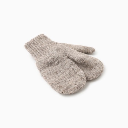Baby mittens made of Mongolian wool, gray color, river 10-1