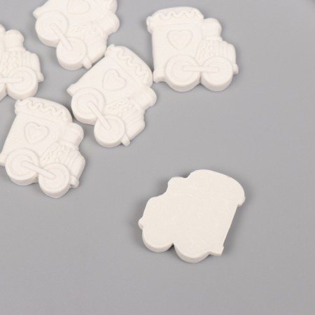 Decor for the creativity of Polystone "Steam" White set 6 pcs 3x2.8 cm-1