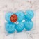 Set of balls plastic D-6 cm, 6 pcs "Diodorus strips" Blue