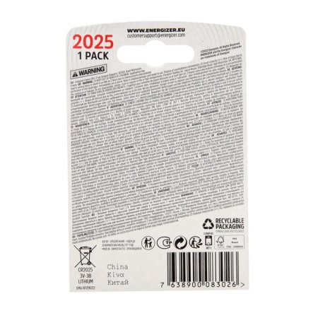 Battery lithium Energizer, CR2025-1BL, 3B, blister, 1 pc.-1