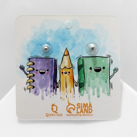 Acryl Earrings "Pencils", colored in silver-3