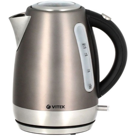 Electric kettle Vitek VT7025, metal, 1.7 l, 2200 W, backlight, silver