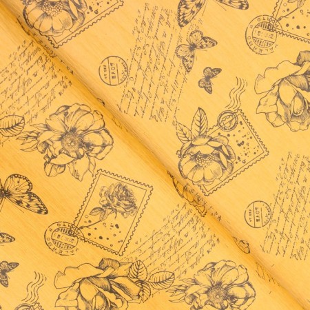 Paper packaging, ecolux fastened, "palermo", yellow/black, 0.7 x 5 m-1