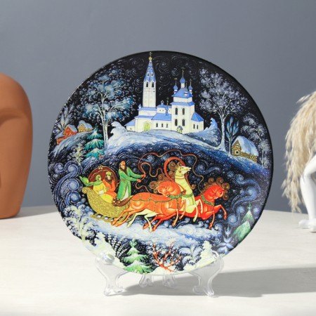 Decorative plate "Troika", type 2, d = 20 cm