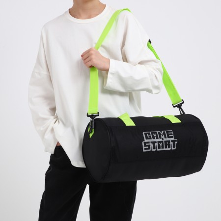 Sports bag Game Start, 40x24x21, lightning department, long belt, black color-8