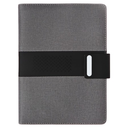 Organizer on the rings A5, 80 sheets, leatherette, line, with a knife, gray