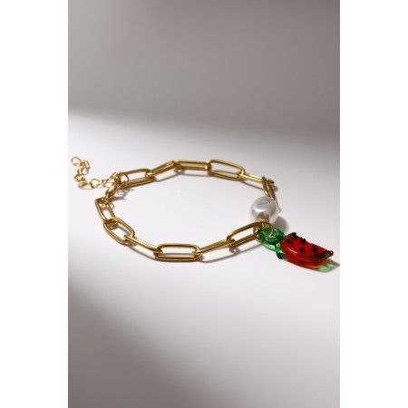 Bracelet "Arbuzik" pearls, colored in gold, l = 16 cm-2