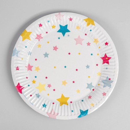 Disposable paper plate "Stars", 18 cm-1