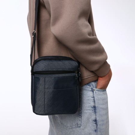 Men's bag 20*8*23, 2 Otv on a zipper, n/k, gray-7
