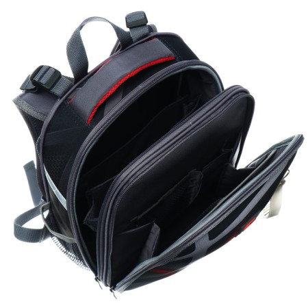 School backpack 38 x 30 x 16 cm, ergonomic back, Stavia "Hard", gray-7