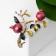 Brooch "Pomegranate Branch", red-green color in gold