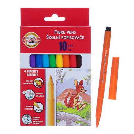 Fleeters 10 colors Koh-I-Noor 1002/10, cardboard packaging, euro suspension