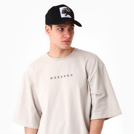 Cap "Panther", black color, rr 56