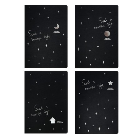 A5 sketchbook, 30 black sheets, "Star Night", density 70 gr., Mix