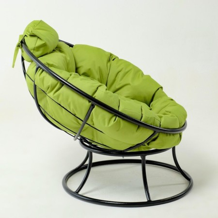Armchair "Papasan" mini, with a green pillow, 81x68x77cm, mix-1