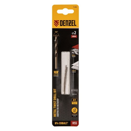 Denzel 71403 metal drill, HSS CO-8%, 2 mm-3