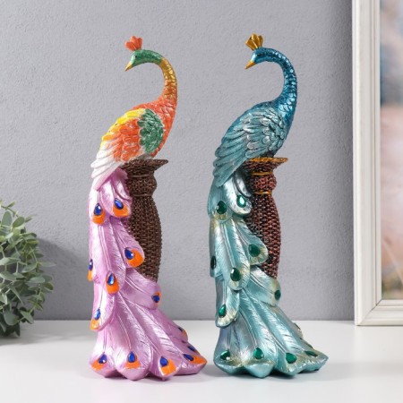 Polystone souvenir "Peacock on a high stand" MIX 26x12 cm