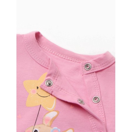 Body baby with a long sleeve "Bunny", pink color, height 56-1