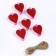 Pink clothespins with red hearts, 3.5 cm, set 6 pcs.