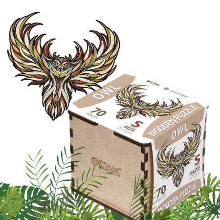 Wooden figured puzzle Ewa "Wise Owl", 21 × 22 cm-1