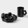 Coffee steam ceramic "chamomile", 2 items: 260 ml mug, saucer d = 17 cm, black color is black