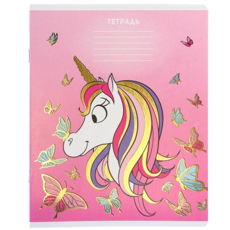 Notebook in a cage 24 sheets, 5 types of mix, embossing, cover coated cardboard, Minnie Mouse and unicorn-3