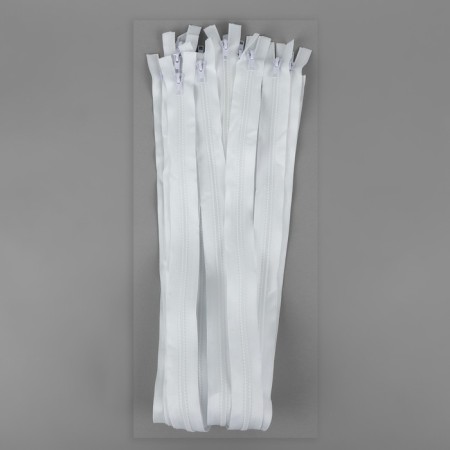 Lightning "Tractor", No. 5, connective, 2 runners, automatic locks, 90 cm, white color-2