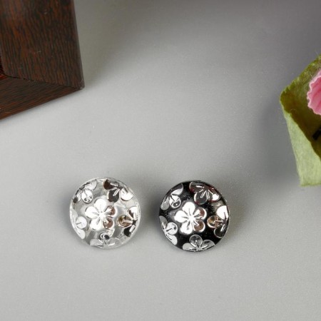 Buttons plastic for creativity on the midnight "Silver Flower" set of 20 pcs mix 1.2x1.2cm-1
