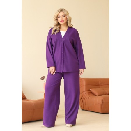 Women's costume: cardigan, trousers, size 50, black color